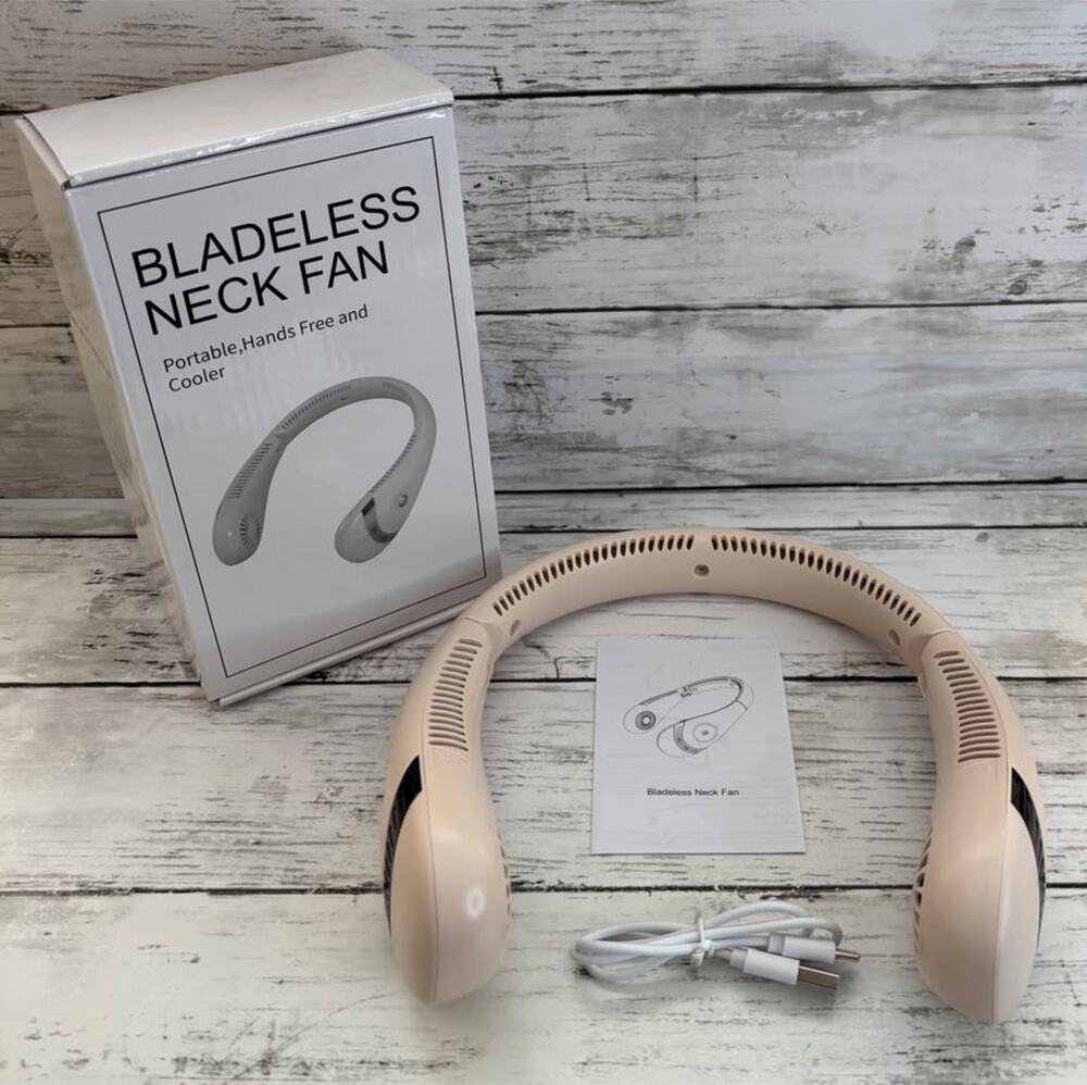 NEW MSEVC Pink Portable Foldable Bladeless Neck Fan